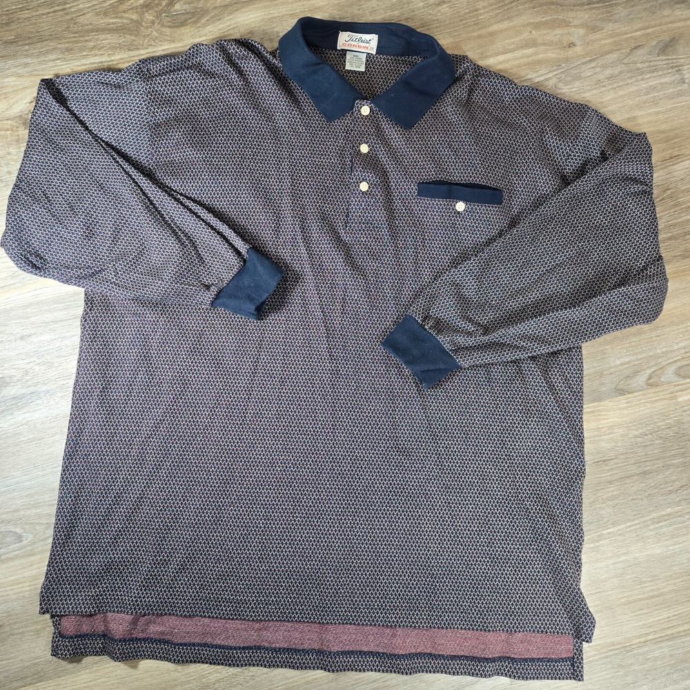 Vintage Titleist Corbin Ltd Golf Polo Mens XXL Diamond Plaid Short Sleeve Preppy